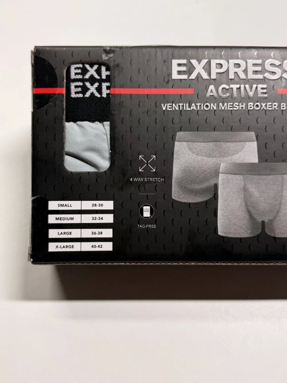 NWT Express Active Microfiber Boxer Briefs - Large - Multi Colors - 4 Pack